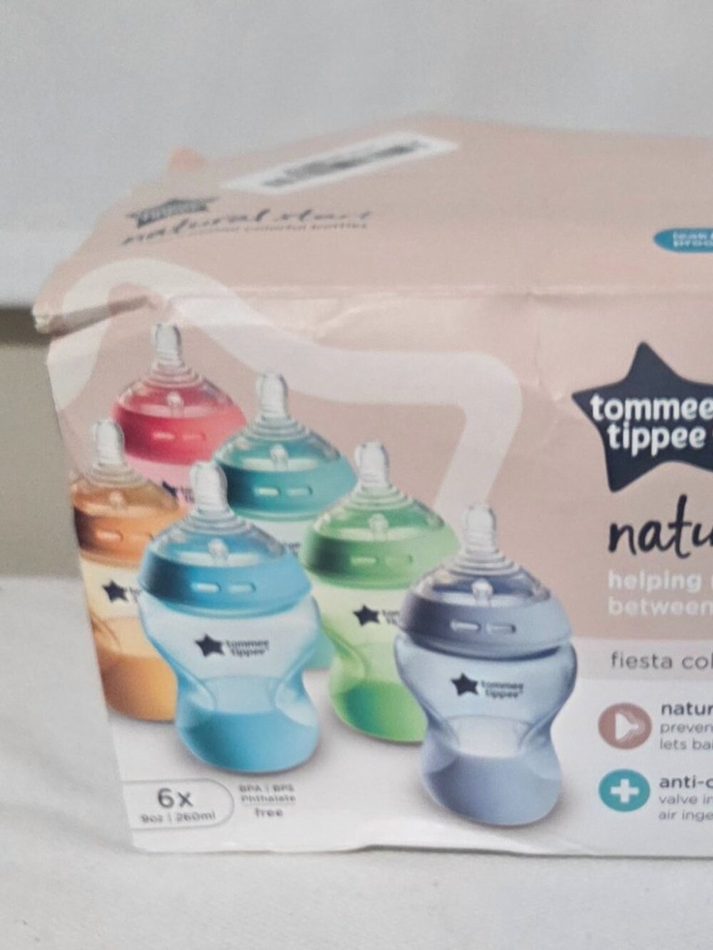 Tommee Tippee Natural Start 6 X 9 Oz Natural Latch Anti-Colic Baby Bottles